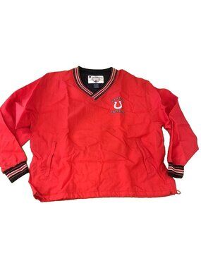 Vintage Champion Wooster Football Red Windbreaker Jacket Embroidery Mens Size L